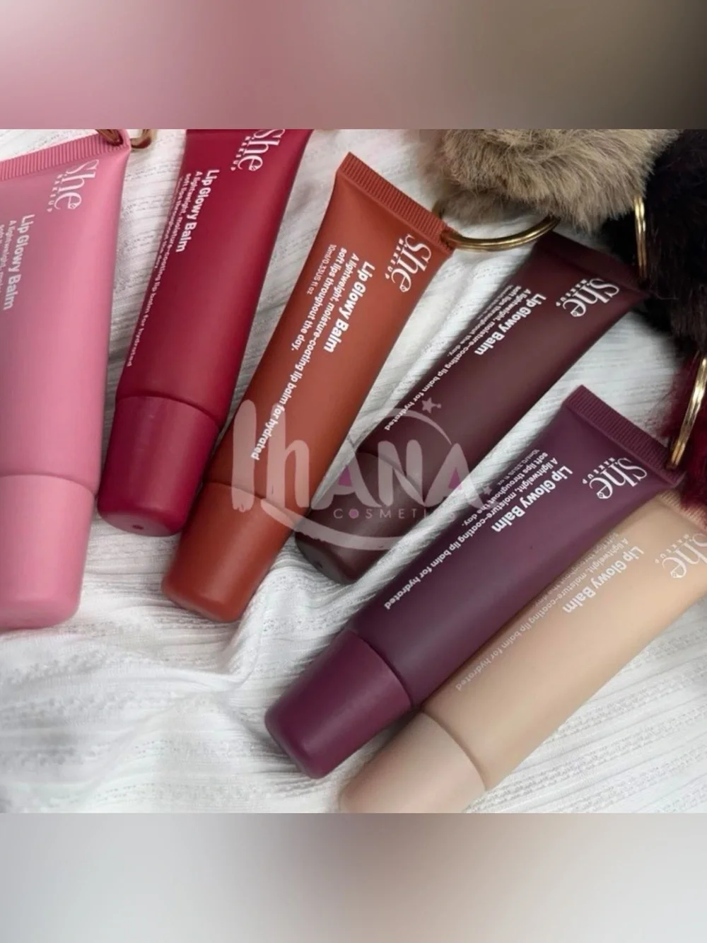 Lip Glowy Balm — Assorted Pink, Red, Brown & Beige Tints Bundle deal